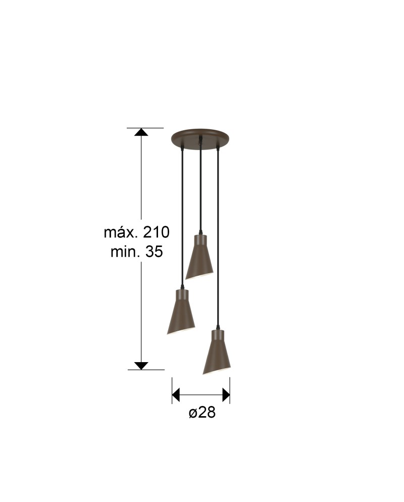 I3-BERA- LAMPARA 3L -MARRON